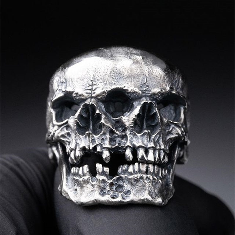 Skull double death - Stainless Steel Rings for Men Skeleton Biker Party Jewelry Gifts for him
