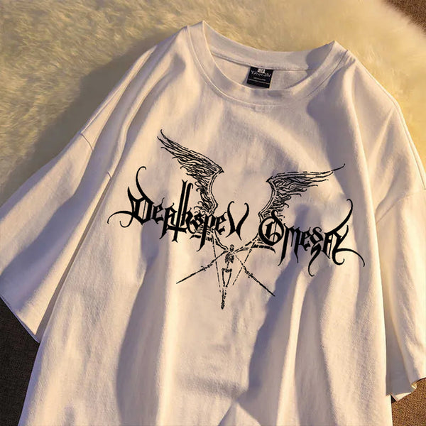 y2k Gothic Hip Hop T Shirt Men/Women Harajuku Style Vintage Washed Oversized Tshirts Streetwear Funny Summer Casual T-shirts