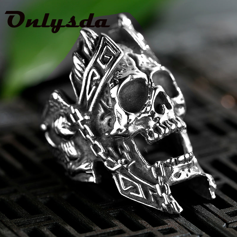 Calvarium The Scream Ring Punk Rock Style Gothic 316L Stainless Steel Biker Ring For Man Motorcycle Band Halloween jewellery