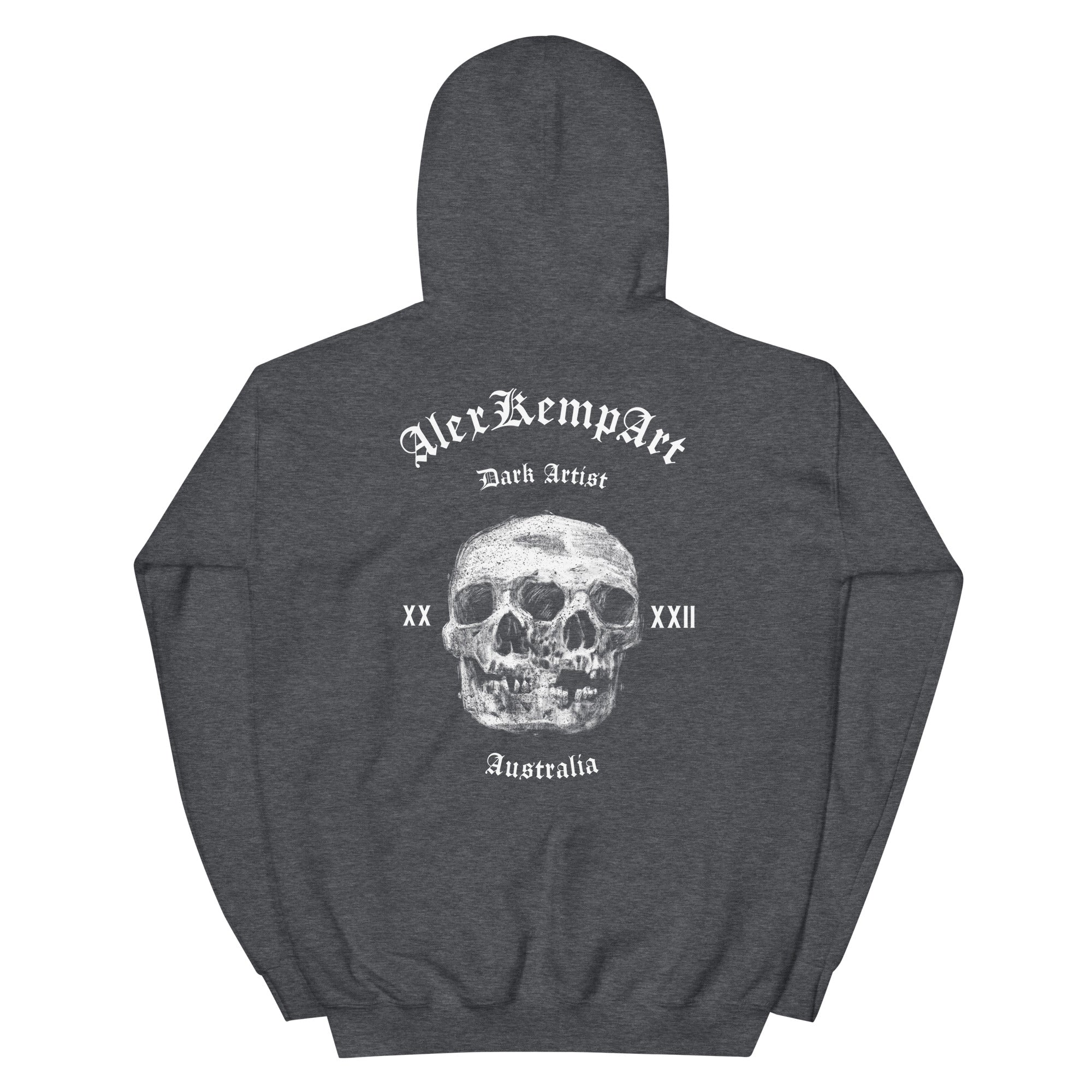 AlexKempArt - Double trouble skull head. Hoodie